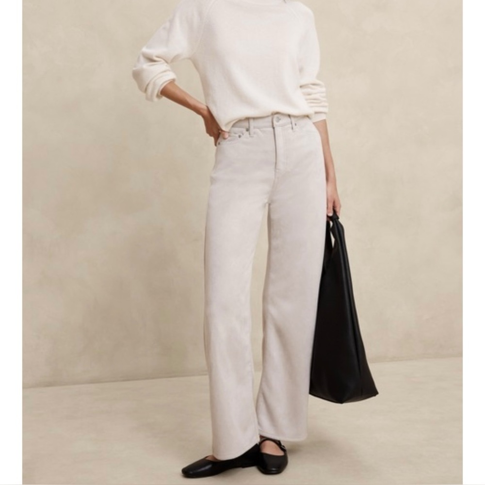 Banana Republic Factory Ultra High Rise Wide Leg Vegan Suede Pants Size 25